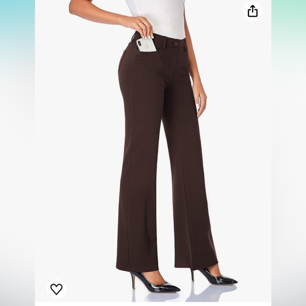 EOC Stretch Dress Bootcut Brown Pants w/ pockets